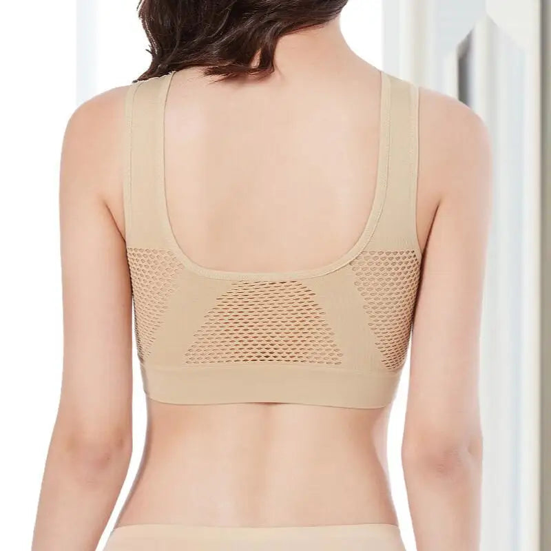 Soutien-gorge de sport ajouré pour femme M-6XL, idéal pour le fitness, le yoga, la course à pied et la salle de gym. Rembourré, push-up, sans coutures. Débardeur athlétique. 