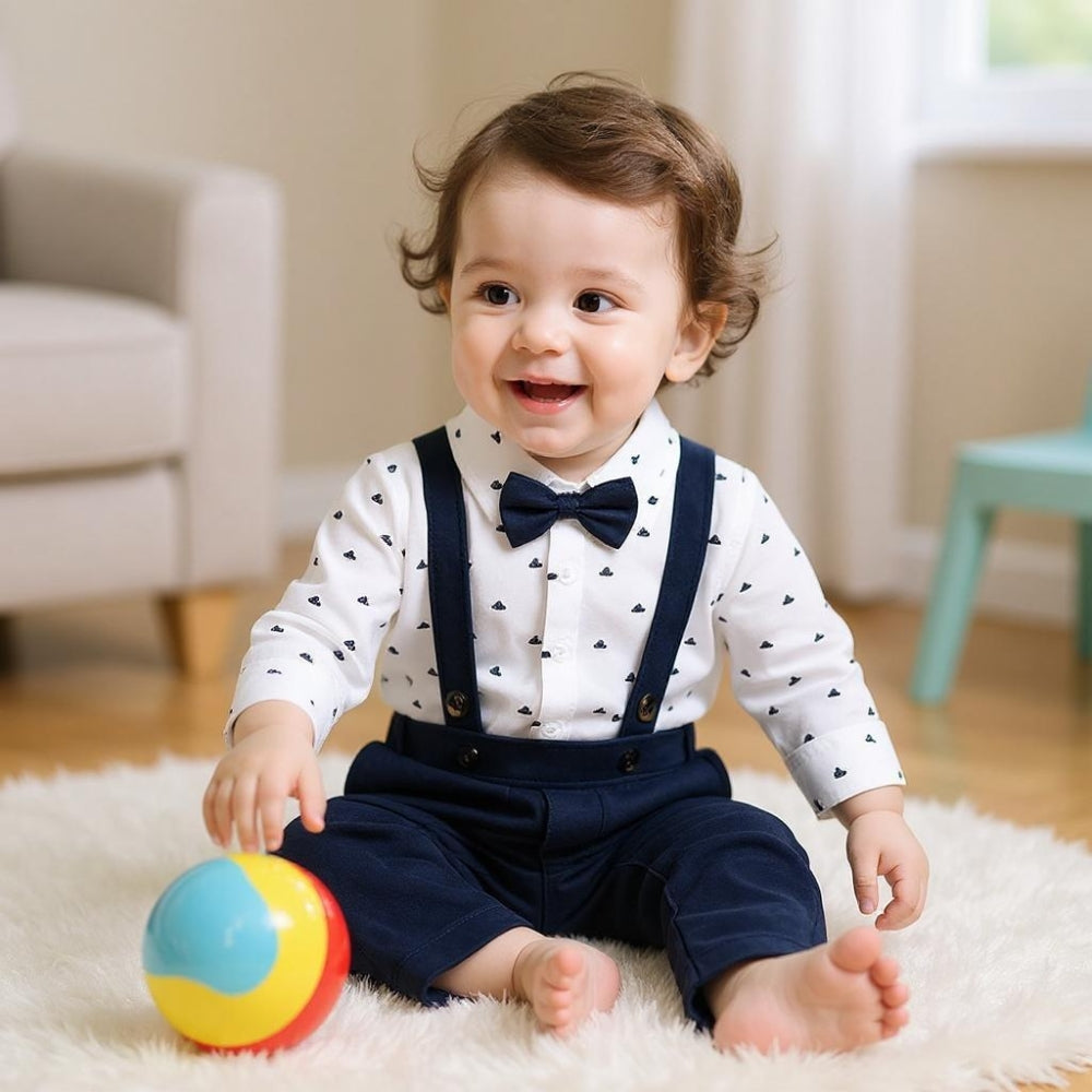 Handsome Baby Boy Bow Tie and Suspenders Set