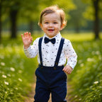 Handsome Baby Boy Bow Tie and Suspenders Set
