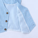 Handsome Pinstripe Vest and Bow Tie Boys Formal Set