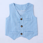 Handsome Pinstripe Vest and Bow Tie Boys Formal Set