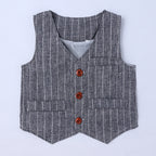 Handsome Pinstripe Vest and Bow Tie Boys Formal Set