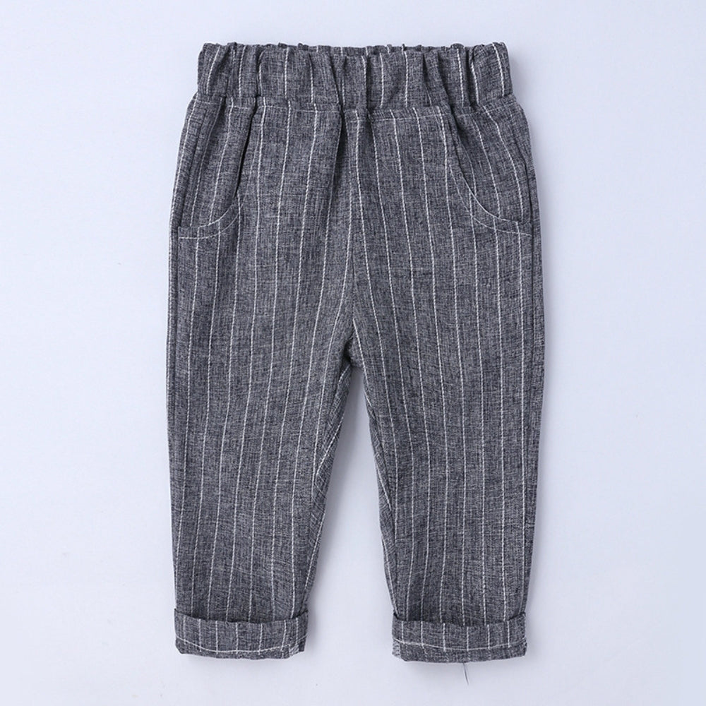 Handsome Pinstripe Vest and Bow Tie Boys Formal Set