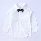 Handsome Pinstripe Vest and Bow Tie Boys Formal Set