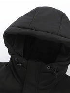 Veste – Mi-longue à capuche, mélange de polyester et doublure chaude