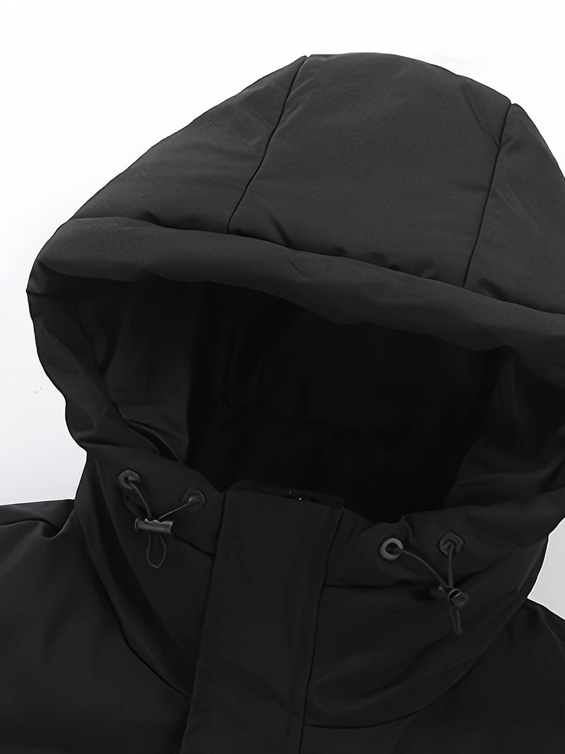 Veste – Mi-longue à capuche, mélange de polyester et doublure chaude