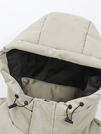 Veste – Mi-longue à capuche, mélange de polyester et doublure chaude