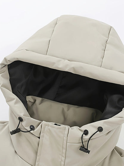 Jacket – Hooded Mid Length Polyester Blend And Warm Lining