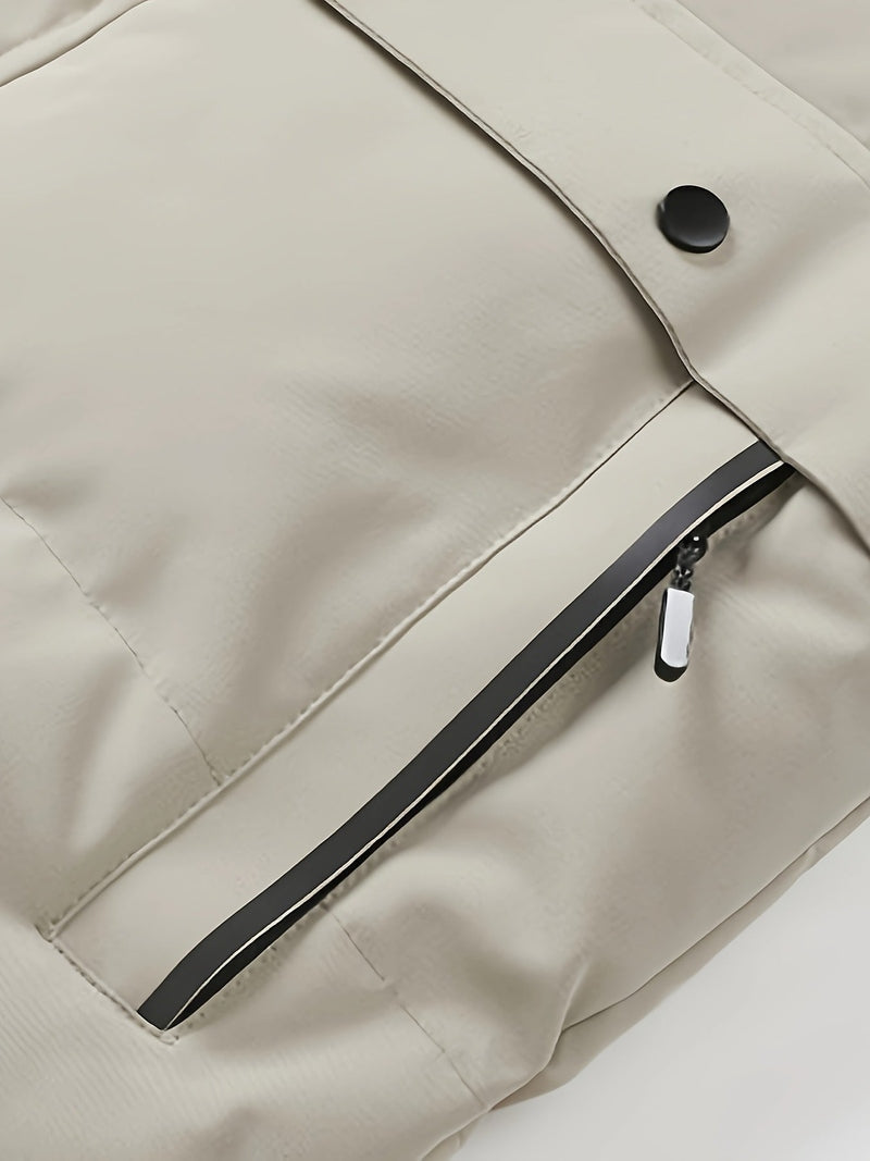 Veste – Mi-longue à capuche, mélange de polyester et doublure chaude