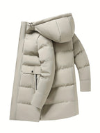 Veste – Mi-longue à capuche, mélange de polyester et doublure chaude