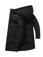 Veste – Mi-longue à capuche, mélange de polyester et doublure chaude