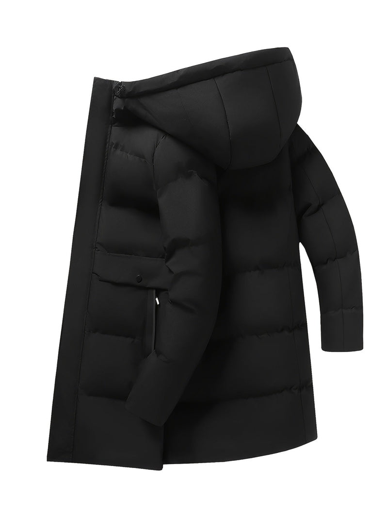 Veste – Mi-longue à capuche, mélange de polyester et doublure chaude