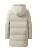 Veste – Mi-longue à capuche, mélange de polyester et doublure chaude