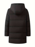 Veste – Mi-longue à capuche, mélange de polyester et doublure chaude