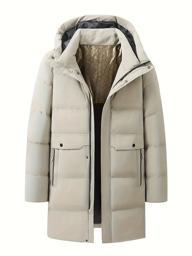 Veste – Mi-longue à capuche, mélange de polyester et doublure chaude