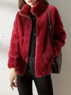 Jacket - Polyester Blend Teddy Zip Front & Warm Layer
