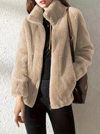 Jacket - Polyester Blend Teddy Zip Front & Warm Layer
