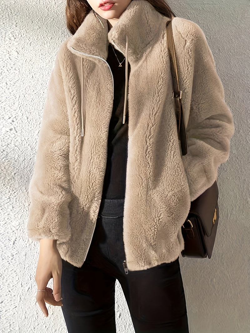 Jacket - Polyester Blend Teddy Zip Front & Warm Layer