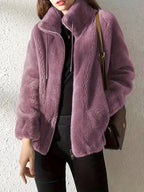 Jacket - Polyester Blend Teddy Zip Front & Warm Layer