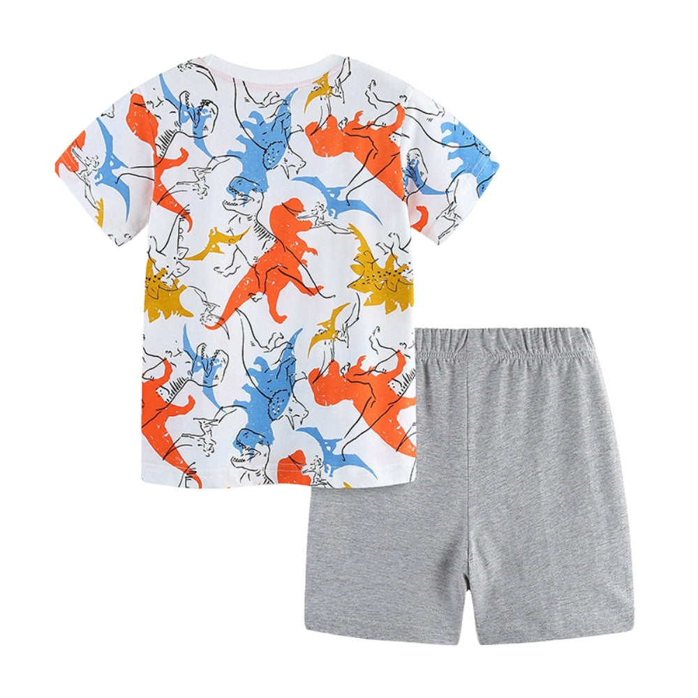 Ensemble T-shirt et short dinosaure sauvage