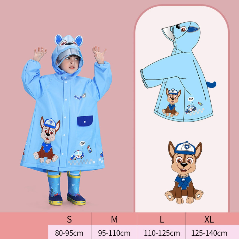 Imperméable à capuche pour enfants avec personnage 3D