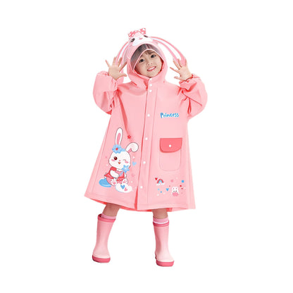 Kids 3D Character Hooded Raincoat