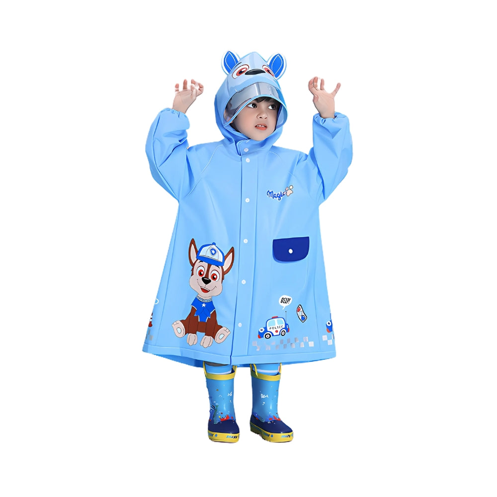 Kids 3D Character Hooded Raincoat