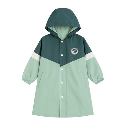 Kids Colorblock Hooded Raincoat