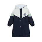 Imperméable à capuche pour enfants à blocs de couleur