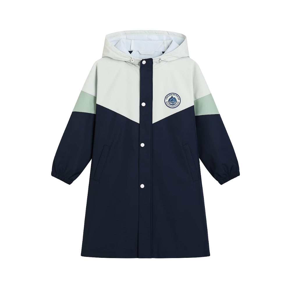 Imperméable à capuche pour enfants à blocs de couleur