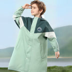 Imperméable à capuche pour enfants à blocs de couleur