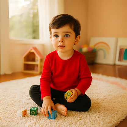 Kids Cotton Long Sleeve Crewneck Shirt