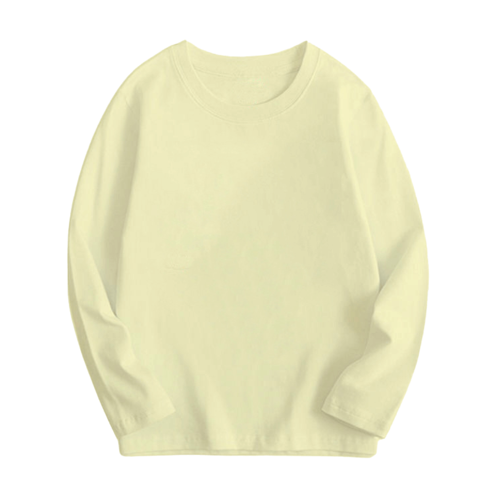 T-shirt à manches longues et col rond en coton pour enfants