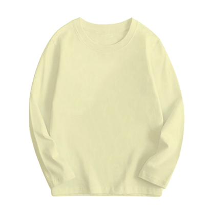 Kids Cotton Long Sleeve Crewneck Shirt