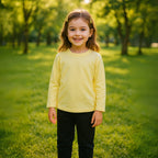 T-shirt à manches longues et col rond en coton pour enfants