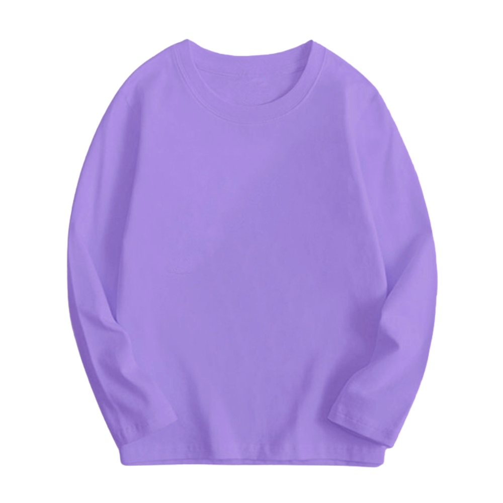 T-shirt à manches longues et col rond en coton pour enfants