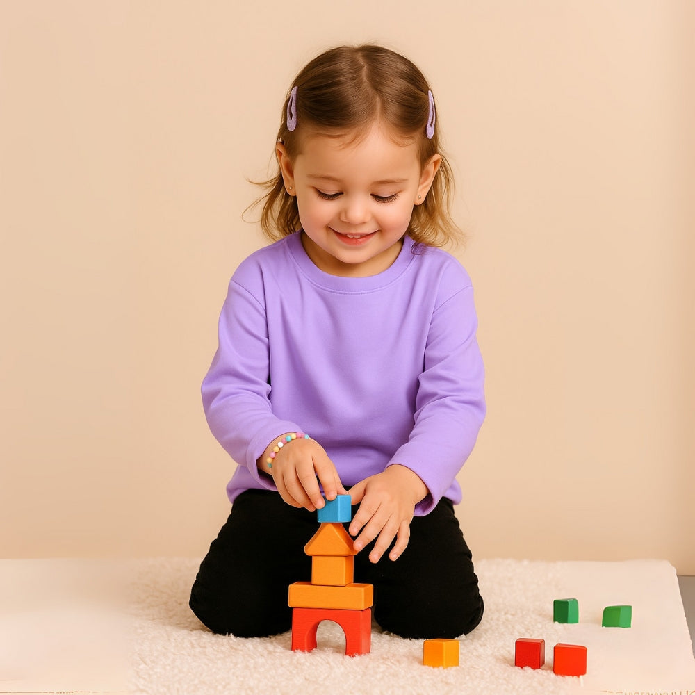 Kids Cotton Long Sleeve Crewneck Shirt