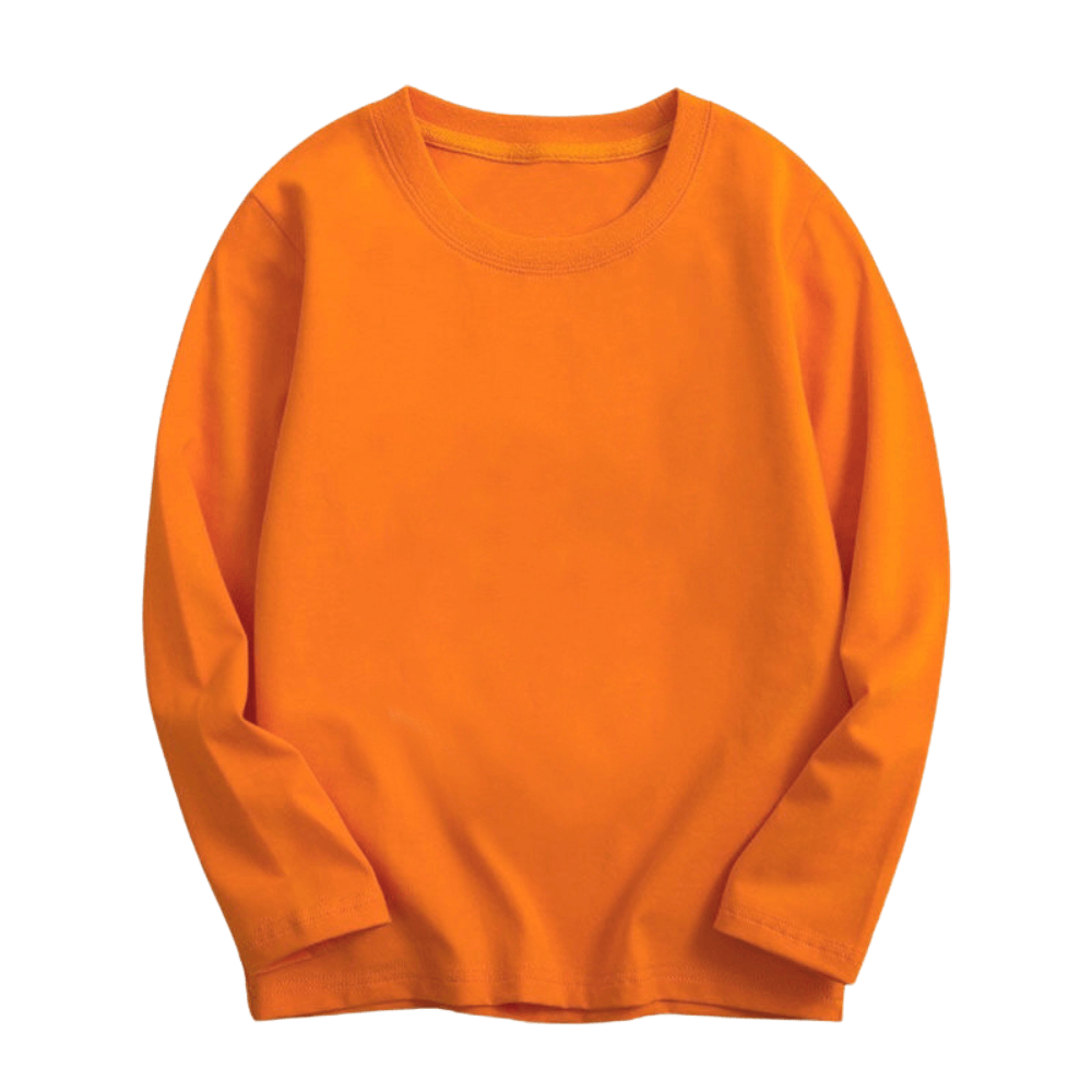 T-shirt à manches longues et col rond en coton pour enfants