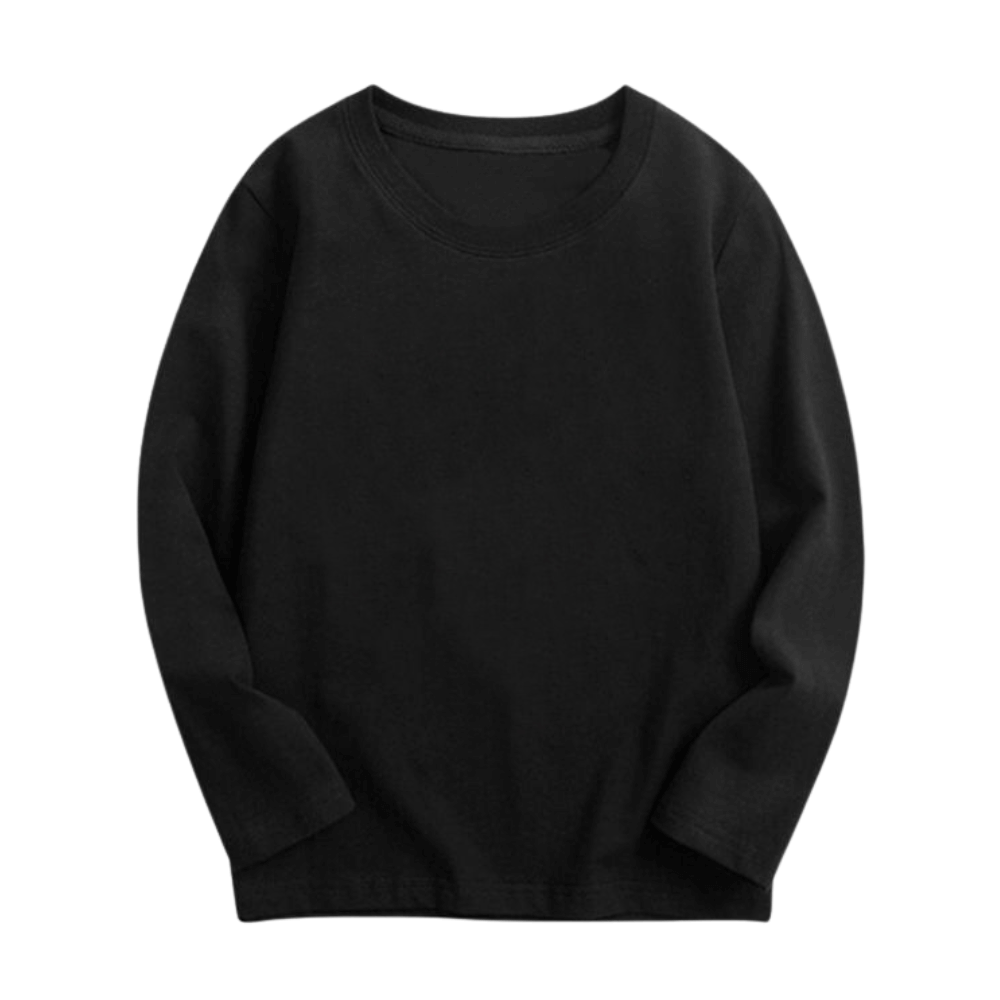 T-shirt à manches longues et col rond en coton pour enfants