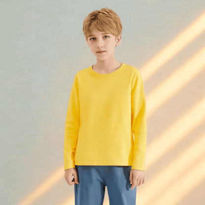 Kids Cotton Long Sleeve Crewneck Shirt