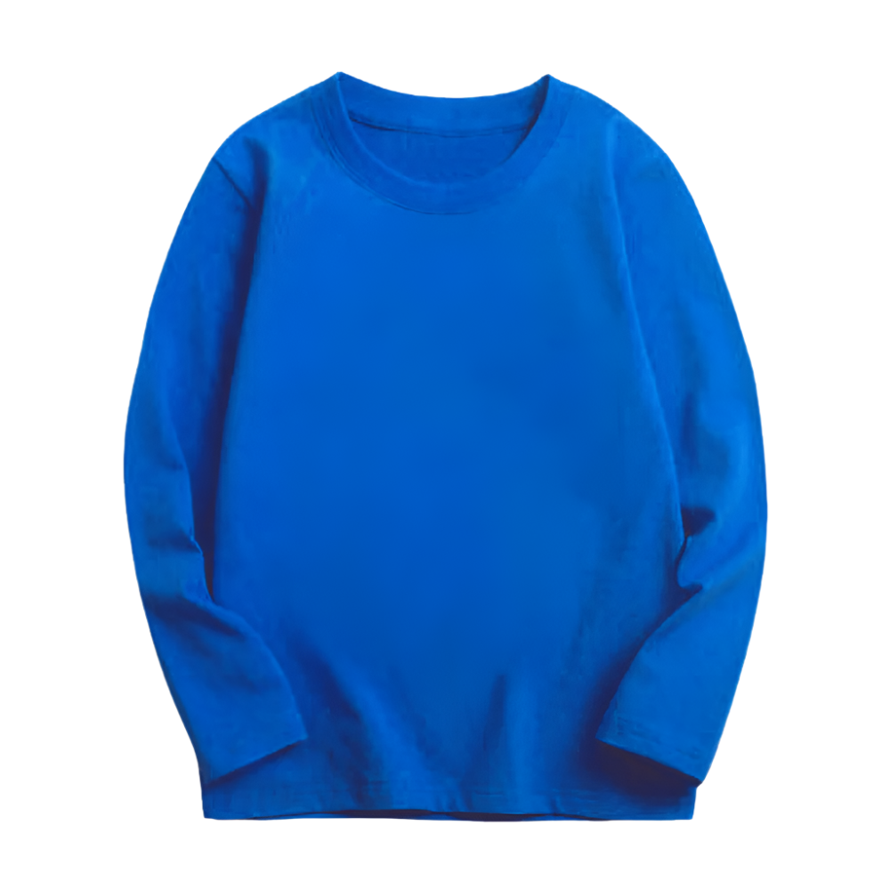 Kids Cotton Long Sleeve Crewneck Shirt