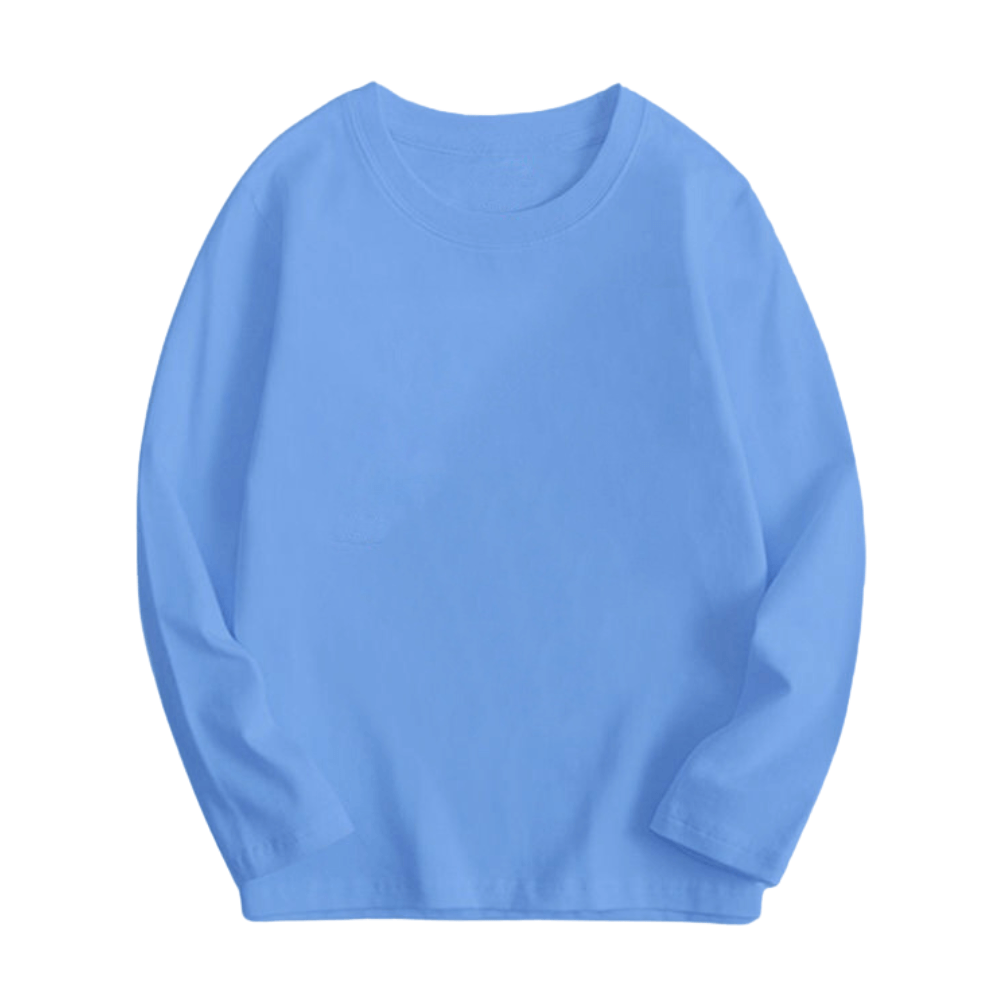 Kids Cotton Long Sleeve Crewneck Shirt
