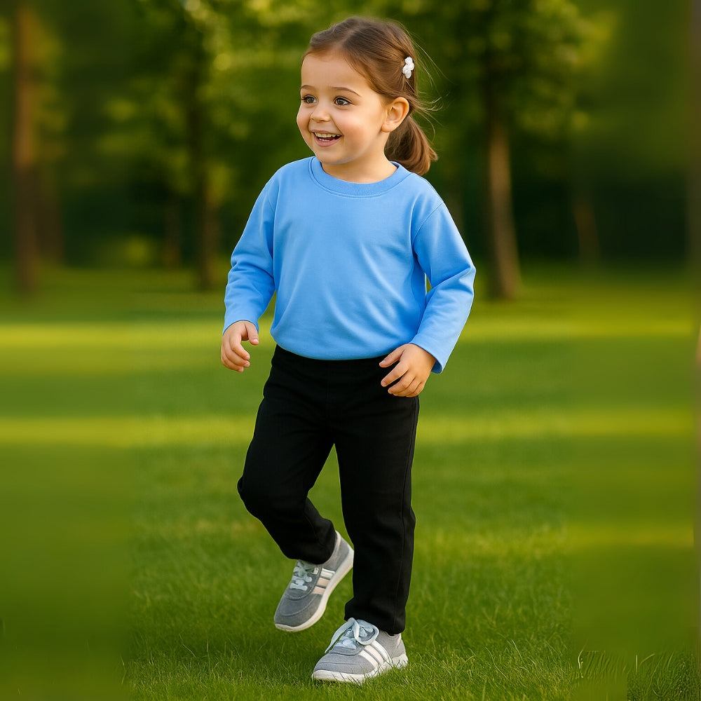 Kids Cotton Long Sleeve Crewneck Shirt