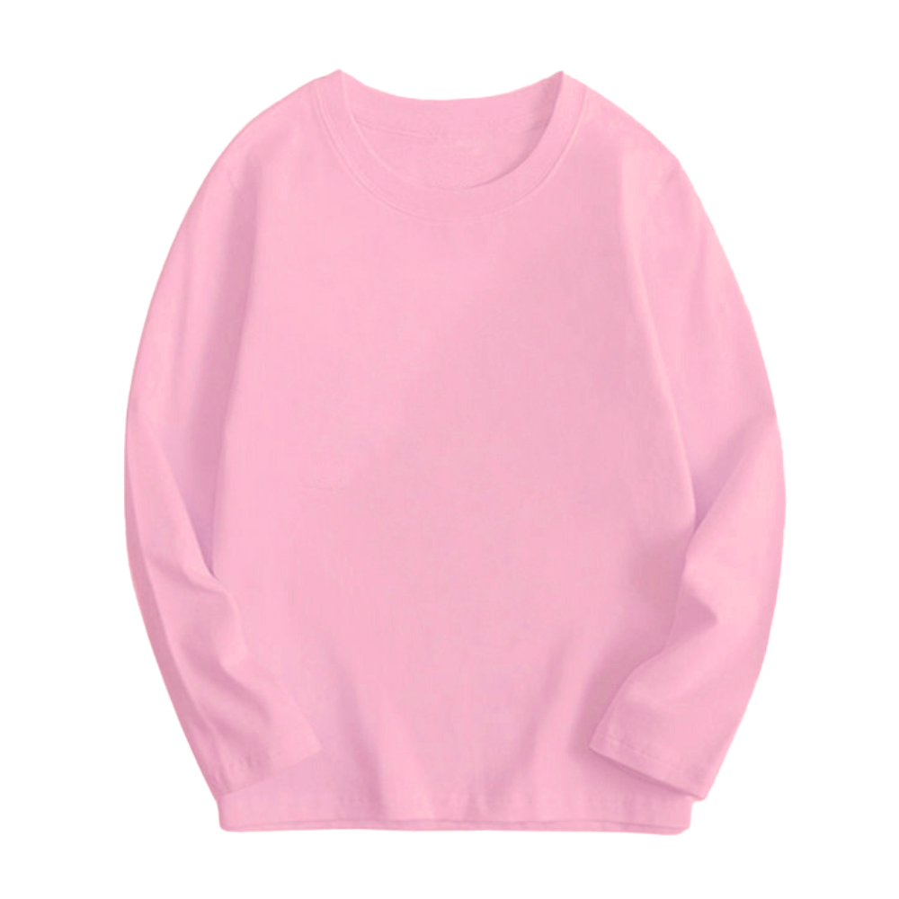 T-shirt à manches longues et col rond en coton pour enfants