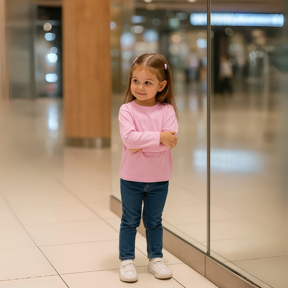 Kids Cotton Long Sleeve Crewneck Shirt