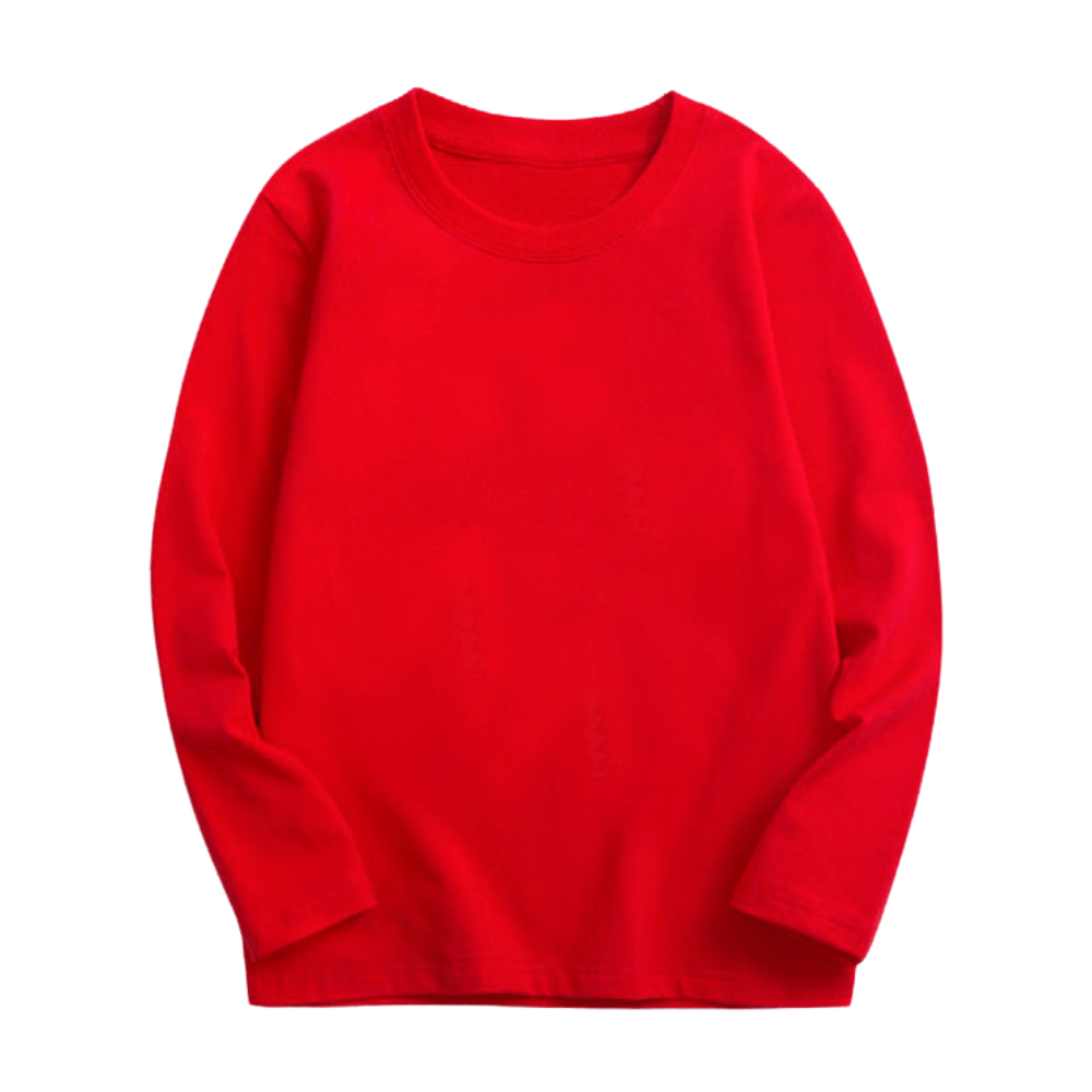 Kids Cotton Long Sleeve Crewneck Shirt
