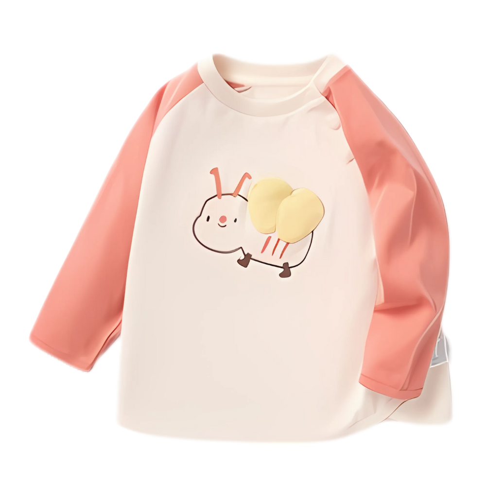 T-shirt à manches longues pour enfants avec détail d'insecte mignon en 3D