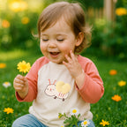 T-shirt à manches longues pour enfants avec détail d'insecte mignon en 3D