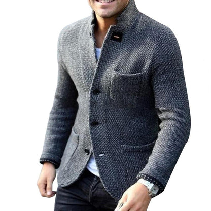 Knit Cardigan Wool Blend - Button Front & Long Layer