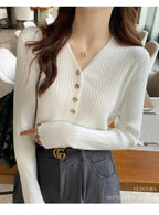 Pull en maille – Fermeture boutonnée et ourlet côtelé pour plus de chaleur